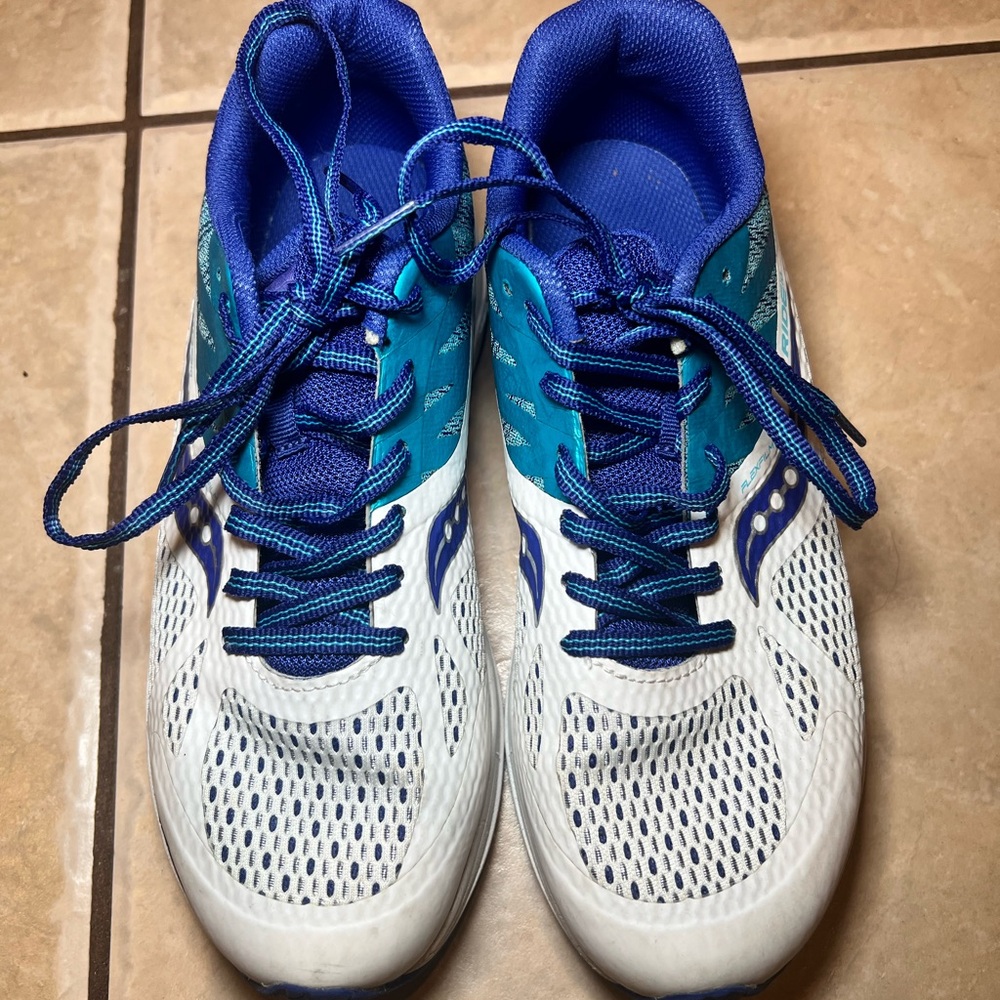 Saucony Ride 10 White/Blue Running Shoes